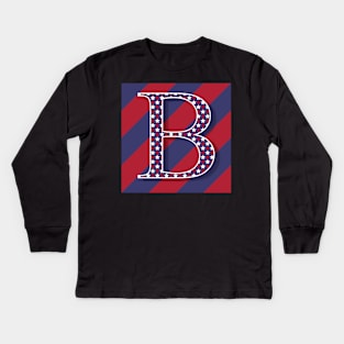 Old Glory Letter B Kids Long Sleeve T-Shirt